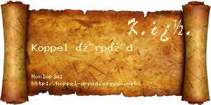 Koppel Árpád névjegykártya