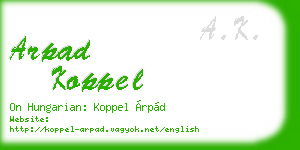 arpad koppel business card
