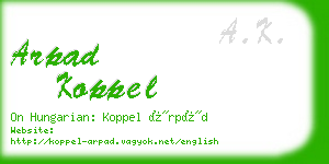 arpad koppel business card